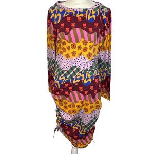 Multicolor Bodycon Dress size Medium Target multicolor fitted ruched sides